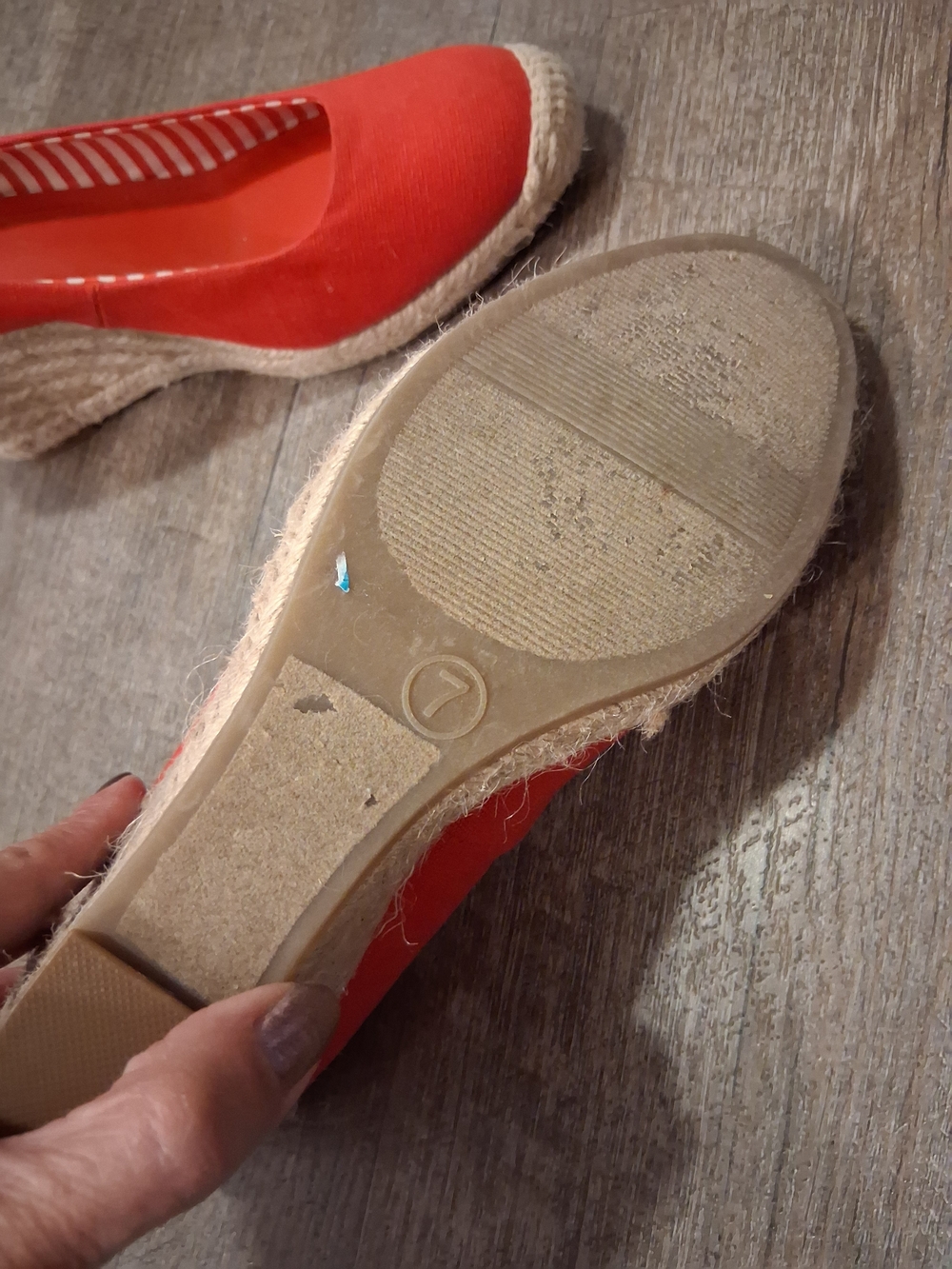 Merona Red Canvas Wedge Espadrilles - Picture 3 of 5